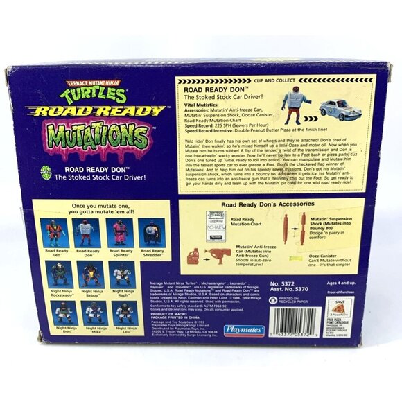 Teenage Mutant Ninja Turtles Road Ready Don Mutations Toy 1993 TMNT NEW - Picture 8 of 8